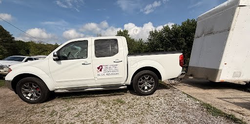 Authentic Rocket Lock & Key white mobile service pickup and enclosed trailer